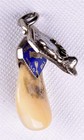 14k B p o e  Elk Lodge Tooth Pendant White Gold-hello Bill  hinged  Rare Find