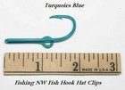 Turquoise Blue Colored Eagle Claw Fish Hook Hat Clip   Pin