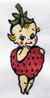 Needlepoint Canvas Hand Painted 18 Mesh Strawberry Baby Kewpie Style Was  52