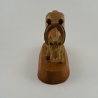 Vintage Hand-carved Wooden Donkey Figurine 6  Tall