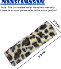 2pcs Leopard Print Car Seat Belt Cover  Plush Warm Car Seat Shoulder Strap Pad 