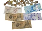 Lot Vintage   Modern Foreign Coins Bills Currency Canada Mexico Dr17