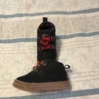 Oomphies Boys Black red Lace-up Ankle Sneakers Round Toe Us 5c Eu 21