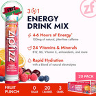 Zipfizz Healthy Energy Drink Mix  Hydration With B12  Fruit Punch  20 Tubes