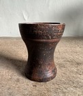 Early Antique Hand Carved Wooden Ink Sander Pounce Pot Original Black Paint    