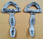Pair  Antique Cast Iron Trunk Clamps  Hardware  Chest  Steamer  Vintage Parts