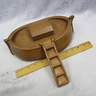 Vintage Hudson Pewter Noahs Ark Boat With Ladder Resin Ark Only - No Figurines