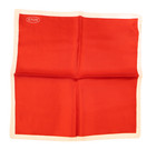 Nwt Eton Satin Red W White Edges Solid Silk Pocket Square Italy 13 