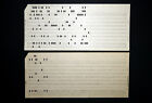 2x Vintage Mainframe Computer Perforated Punch Cards  Ibm 80-column Card Format