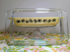 Vintage Pyrex Jaj Yellow Daisy Shallow Space Saver Dish With Lid