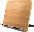 Bamboo Book Stand  Large Book Holder With 6 Adjustable Height  Foldable Cookbook