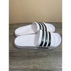 Adidas Adilette Shower Slides White Black Cloudfoam Sandals Mens 11 Womens 12