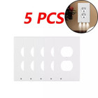 5 Pack Outlet Cover Built-in Led Night Light Bulbs Wall Plate Rounded Receptacle
