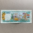          Aqua Currency 1970 s Bahamas  1 Dollar Banknote Bahamian Currency