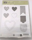 New Stampin Up  Hearts A Flutter Rubber Clear Mount Stamp Set   Thinlits 