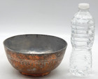 Vintage Ornate Tinned Copper Middle East Persian Engraved Etched 7 w X 4 h Bowl