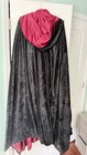 Hooded Vampire Cloak Costume Cape One Size Adult Unisex Black red