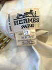 Vintage Hermes Paris 100  Silk White Gold Blue Ship Ocean Scene Men   s Vest