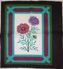 Lot Of 7    flowers W quilt Pattern Frames  Cotton Fabric Blocks   7 x6 