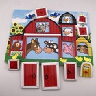 Melissa   Doug Barn Animals Farm Peek-a-boo Wooden Tray 8 Piece Peg Puzzle