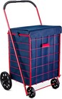 Folding Grocery Basket Cart Shopping Wheel Large Utility Laundry18 x15 x24  bag 