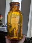 Amber Half Gallon Safety Mason Fruit Jar