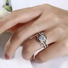 2 00 Ct Round Cut Real Moissanite 14k White Gold Plated Women s Engagement Ring