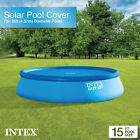 Intex 15 Foot Round Easy Set Vinyl Solar Cover For Swimming Pools  Blue   29023e