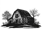 Rustic Barn Silhouette Stencil Reusable Template Farmhouse Diy Wall Art Decor