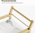 3-tier Bar Cart Rolling Glass Holder Gold Kitchen Beverage Serving Drink Cart