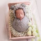 Newborn Photography Props Pillow  Wrap   Bonnet 3 Pcs set Infant Baby Outfit