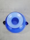Vintage Hand Blown Cobalt Blue white Encased Glass Vase Art Deco 5 75  Tall