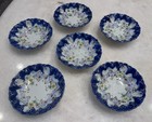 Set Of 6 Antique Nippon Hand-painted 4 5  Cobalt Nut Dishes
