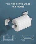 Toilet Paper Holder  Stainless Steel Square Double Post Pivoting Tissue Roll    