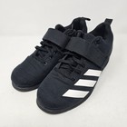 Adidas Powerlift Weightlifting Shoes Mens 9 5 Black Strap Gym Trainer Sneakers