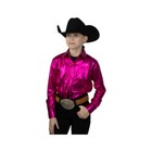 70348 Royal Highness Women s Foil Fabric Stretch Show Shirt - Pink New