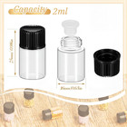 100 Pcs 2 Ml Glass Vials With Black Screw Caps And Plastic Stoppers
