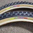 Old School Nos Black Rainbow Label Tioga Comp 3 Iii Tires 20 X 1 75  Bmx Bike