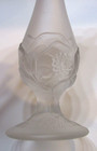 Vintage Fenton Water Lily Satin Frosted Clear Glass Swung 11 25  Tall Bud Vase