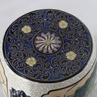 Vintage Chinese Figural Bird   Floral Pottery Garden Seat With Carved Wood Base