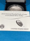 Baseball Hall Of Fame Coin  2014  U s mint  90  Silver Dollar  Coa  Curved 