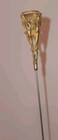 Victorian Gothic Revival Monogram Hatpin Brass Gold Filled 11 5  Unused Antique