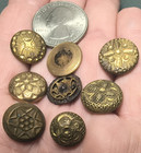 Antique Victorian Button Lot Ornate Geometric Floral Star Metal
