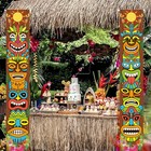 Hawaiian Luau Party Decoration Supplies  Tiki Totem 12  X 72 4   Multicolor