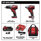 Milwaukee 2691-22 M18 18v Cordless Li-ion Drill Driver   Impact Driver Combo Kit