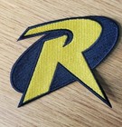 Robin Yellow R On Black Logo Uniform Costume  Patch 3 1 2 Inches Wide
