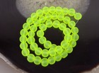 50 Czech Frosted Sea Glass Round   Rocaille Beads Matte - Yellow Green 6mm