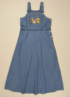 Vtg Disney Winnie The Pooh Tigger Eeyore Bib Overalls Dress Blue Denim Medium A 