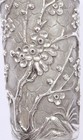 1900 s Chinese Solid Silver Relief Plum Flower Mini Vase Marked