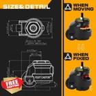 2  Heavy Duty Leveling Casters 2200 Lbs Load Capacity 4pc Nylon Rubber Foot